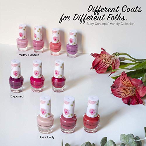 B.C. Beauty Concepts Nail Polish Set - 10 Mini Nail Polish Colors, Polish Kit for Fingernails and Toenails, Quick Dry Nail Polish for Women and Girls