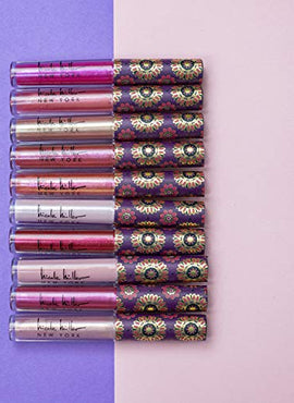 Nicole Miller 10 Pc Lip Gloss Collection, Shimmery Lip Glosses for Women and Girls, Long Lasting Color Lip Gloss Set with Rich Varied Colors