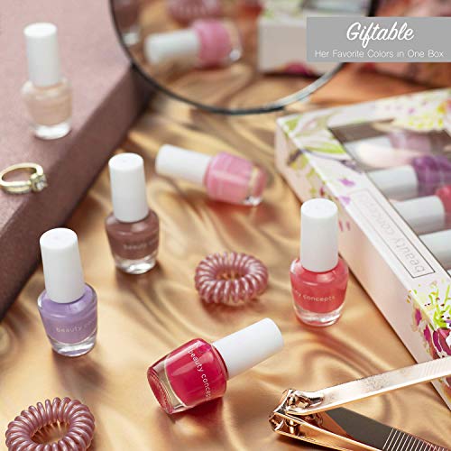 B.C. Beauty Concepts Nail Polish Set, 14 Mini Nail Polish Colors, Polish Kit for Fingernails and Toenails