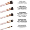 Ellen Tracy Five Face Essential Brush Collection for Powder, Stippling, Contour, Foundation and Concealer, Professional, Blending Cosmetic Makeup Brush Set - 5 Pc Set
