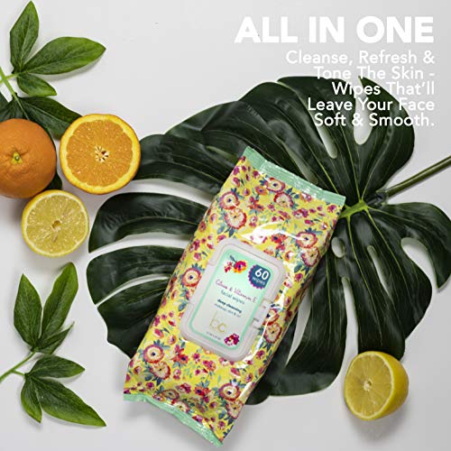 Beauty Concepts - 2 Packs (60 Count per Pack) Citrus & Vitamin E Facial Cleansing Wipes
