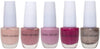 Beauty Concepts Nail Polish Collection, 5 Assorted Nail Color Shades, Includes Light to Dark Pinks and Bronze Glitter