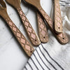 Country Kitchen 5 Piece Nonstick Utensil Set Acacia Wooden Kitchen Tools for Serving and Healthy Cooking with Black Inlay Design