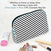 Once Upon A Rose 3 Pc Cosmetic Bag Set, Purse Size Makeup Bag for Women, Toiletry Travel Bag, Makeup Organizer, Cosmetic Bag for Girls Zippered Pouch Set, Large, Medium, Small (Hello Gorgeous Blue)