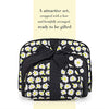 Once Upon A Rose 3 Piece Cosmetic Bag Set, Purse Size Makeup Bag for Women, Toiletry Travel Bag, Makeup Organizer, Cosmetic Bag for Girls Zippered Pouch Set, Large, Medium, Small (Daisy Black)