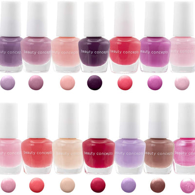 B.C. Beauty Concepts Nail Polish Set, 14 Mini Nail Polish Colors, Polish Kit for Fingernails and Toenails