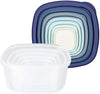 Cook with Color Square Food Storage Containers with Lids, Easy-Find Nesting Plastic Containers, 14 Piece Set