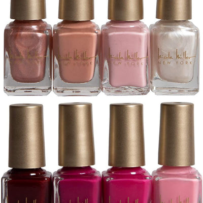 Nicole Miller Nail Polish Collection- 8 Piece Nail Polish Set in Bright Pink Colors