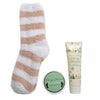 Live Green Bath and Body Gift Set- Foot Spa Set with Fuzzy Socks, Lotion, and Scrub