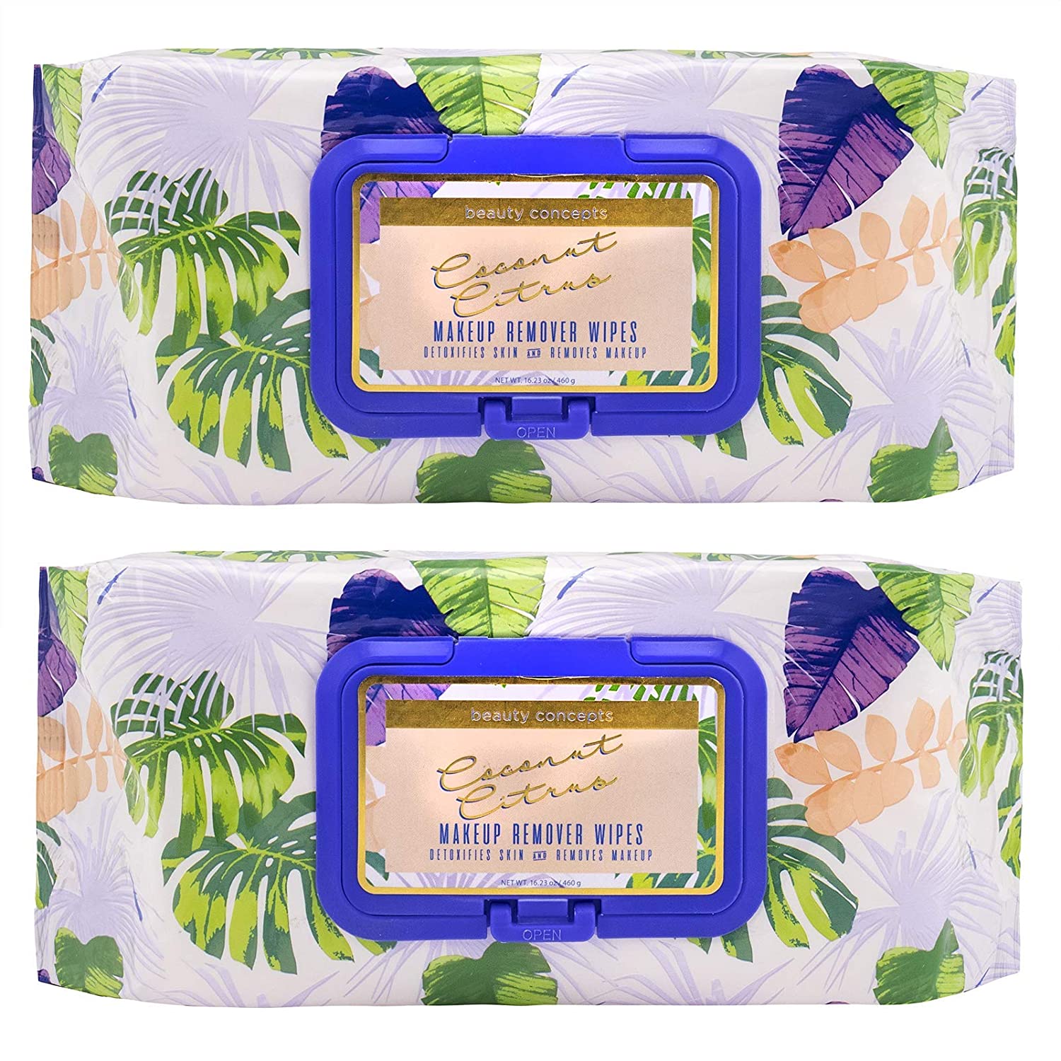 Beauty Concepts 2 Pack (60 Count Each) Magical Mint Facial Cleansing Wipes Detoxifies Skin and Removes Makeup Flip Top Pack