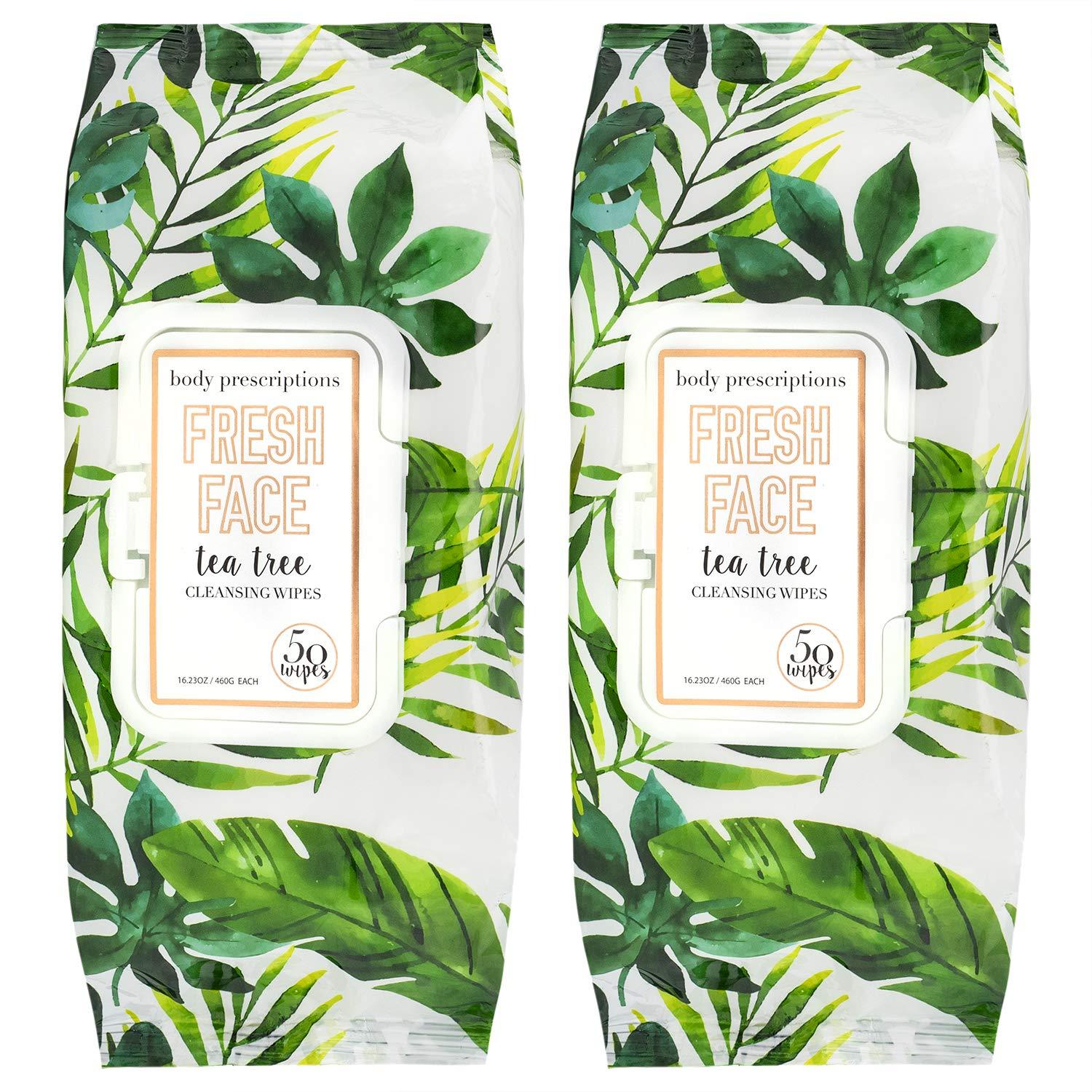 Body Prescriptions Makeup Remover Wipes Bulk Pack of 2 - 120 Facial Cleaning Cloths Removes Makeup Mascara Dirt and Oil, Flip Top