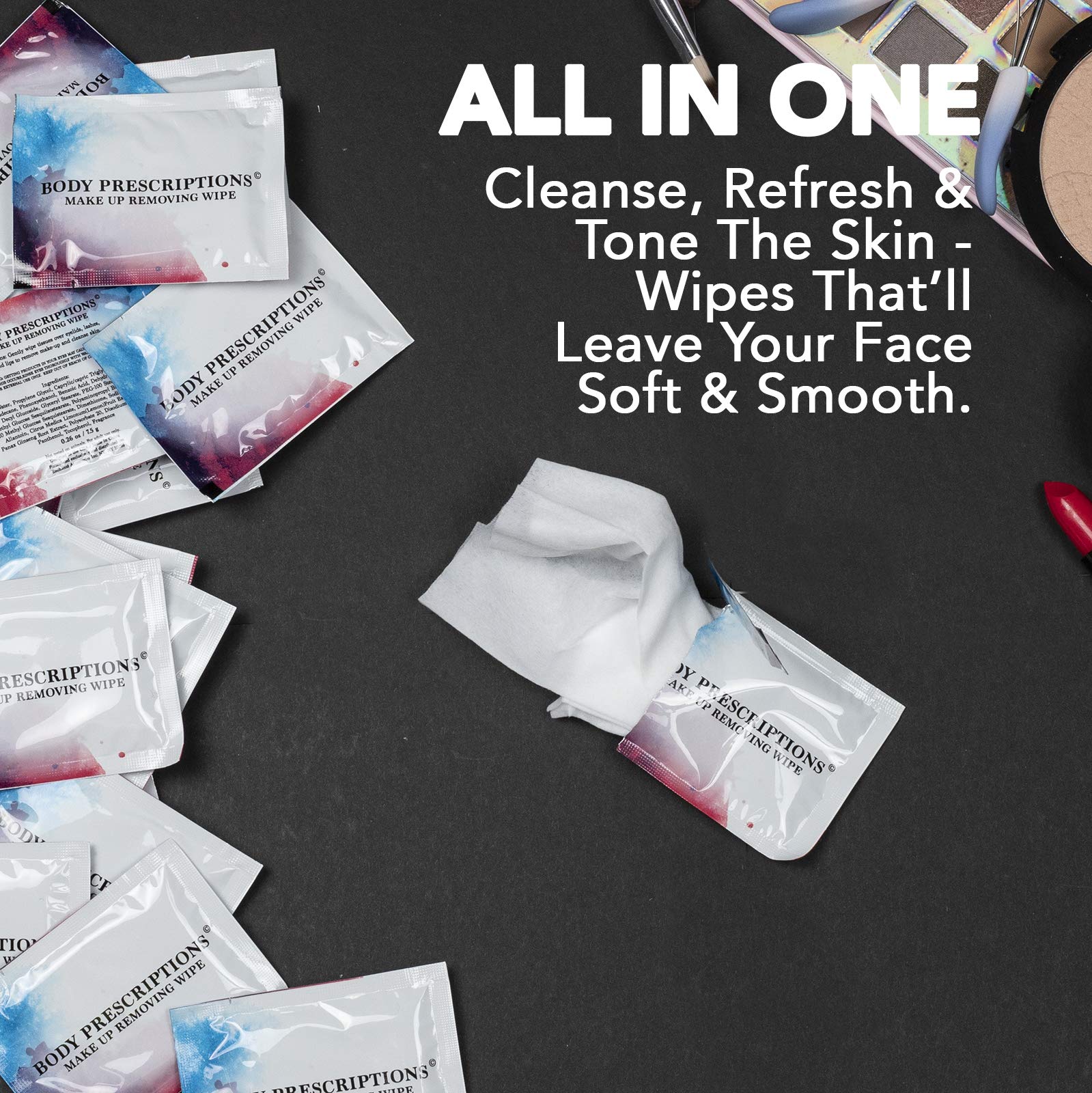 Body Prescriptions Makeup Removing Wipes Individually Packaged 30 Count