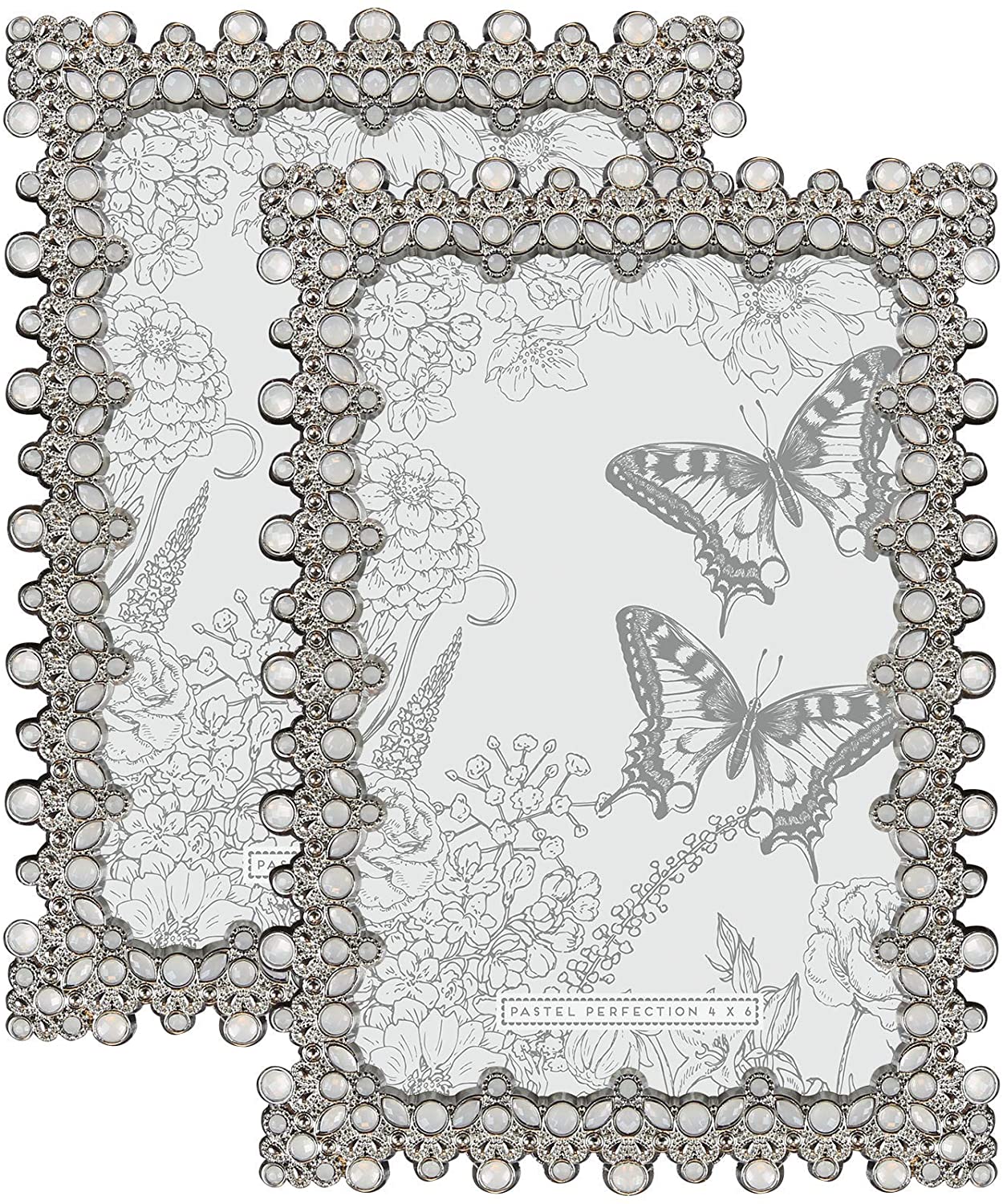 Decorative picture frame in white stones by Parisian Home